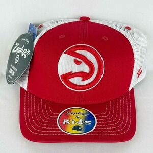 Atlanta Hawks Zephyr Kids Trucker Hat Red White NBA Snapback Cap Youth Boys